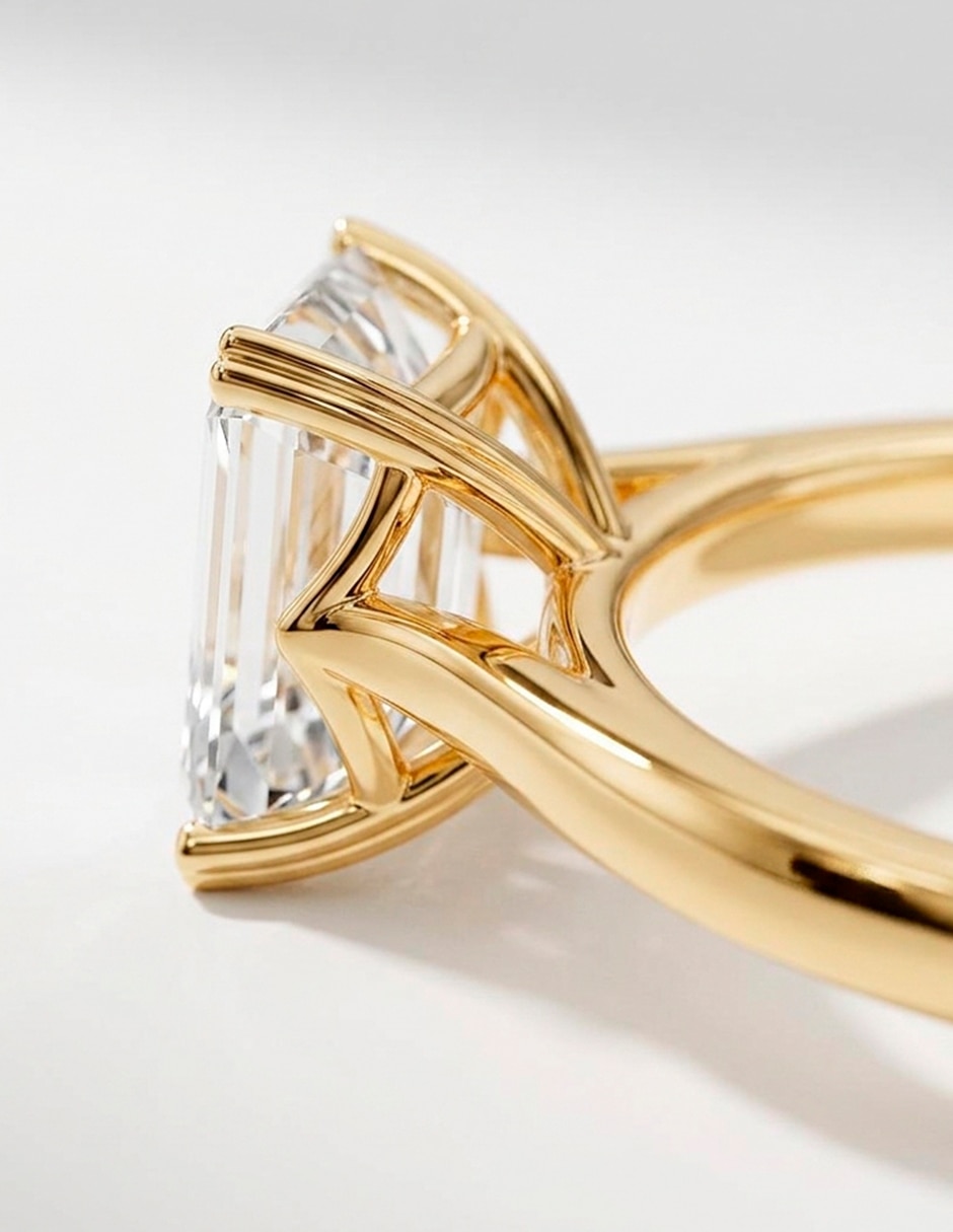 Anillo de compromiso de oro 14 K Amore Mio diamante de laboratorio