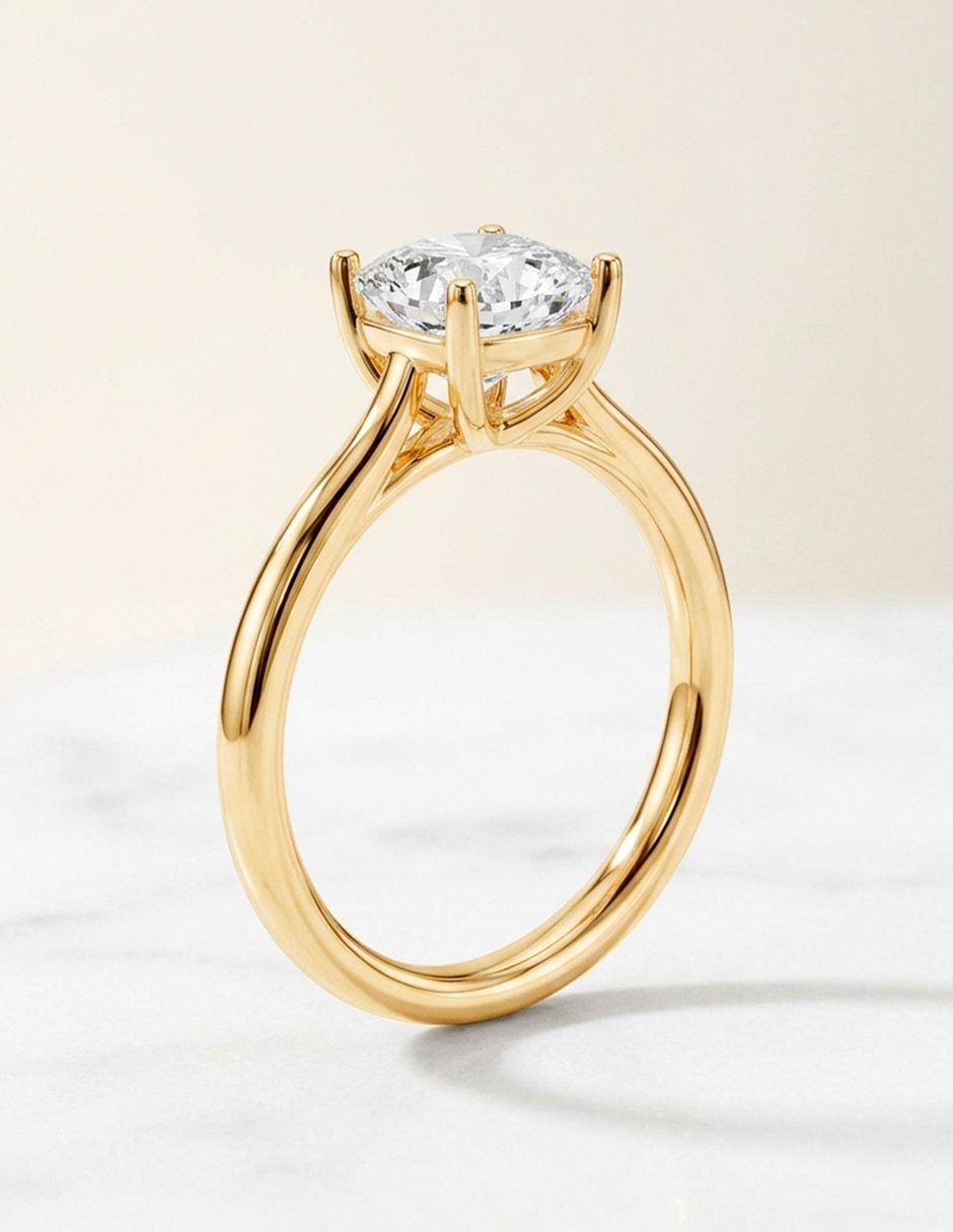Anillo de compromiso de oro 9 K Amore Mio diamante de laboratorio