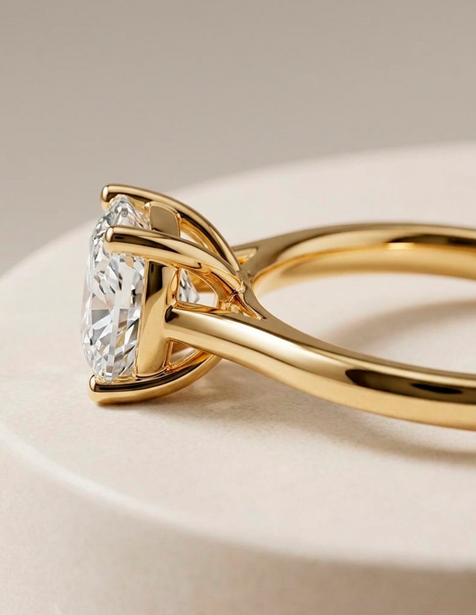 Anillo de compromiso de oro 9 K Amore Mio diamante de laboratorio