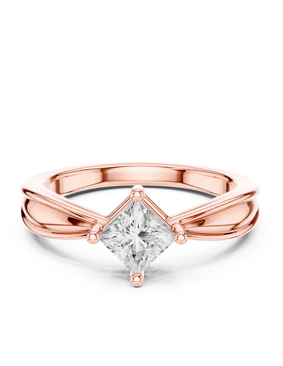 Anillo de compromiso de oro 18 K diamante de laboratorio