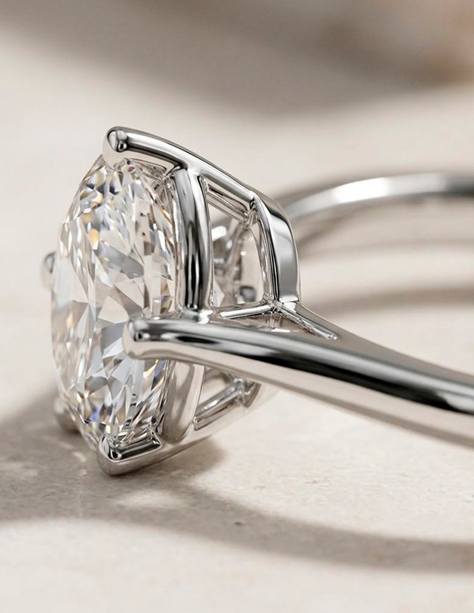 Anillo de compromiso de oro 18 K diamante de laboratorio 10