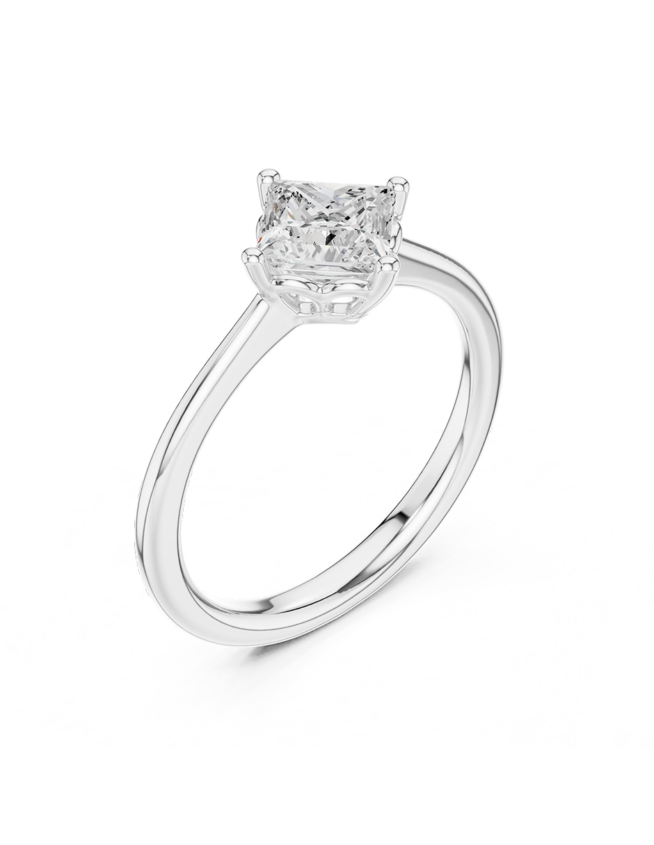Anillo de compromiso de oro 14 k zirconia cúbica 2