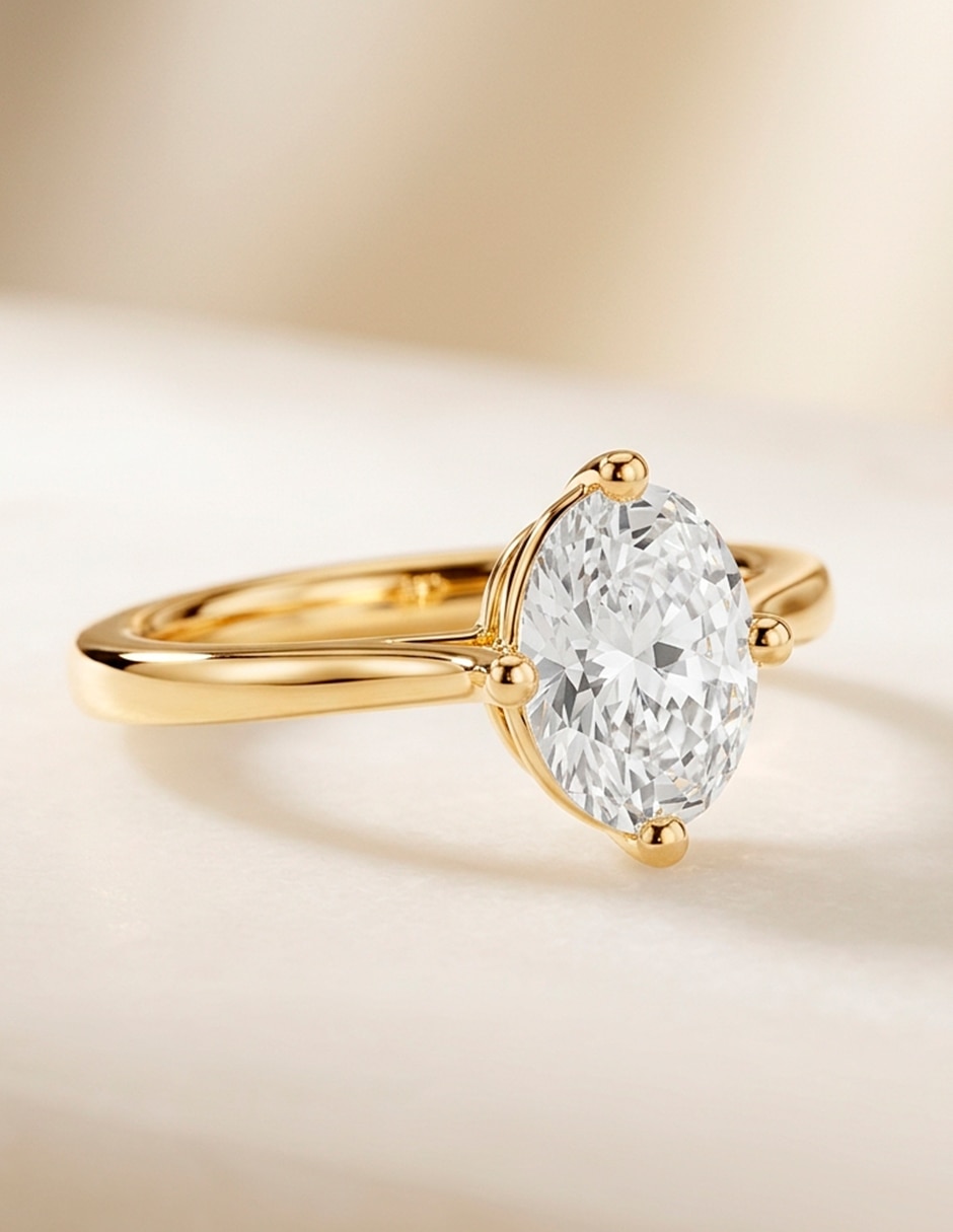 Anillo de compromiso de oro 18 K Amore Mio diamante de laboratorio