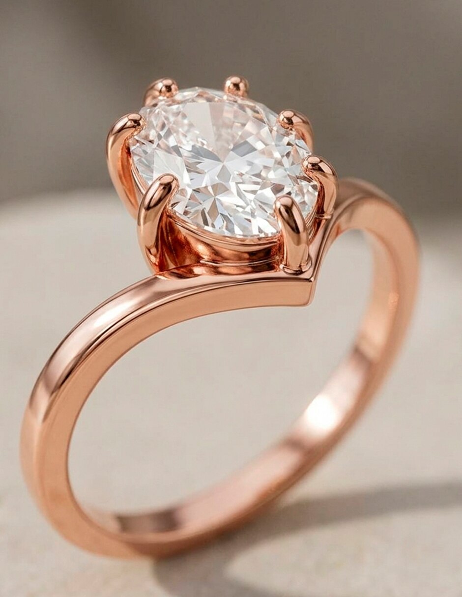 Anillo de compromiso de oro 9 k zirconia cúbica 8
