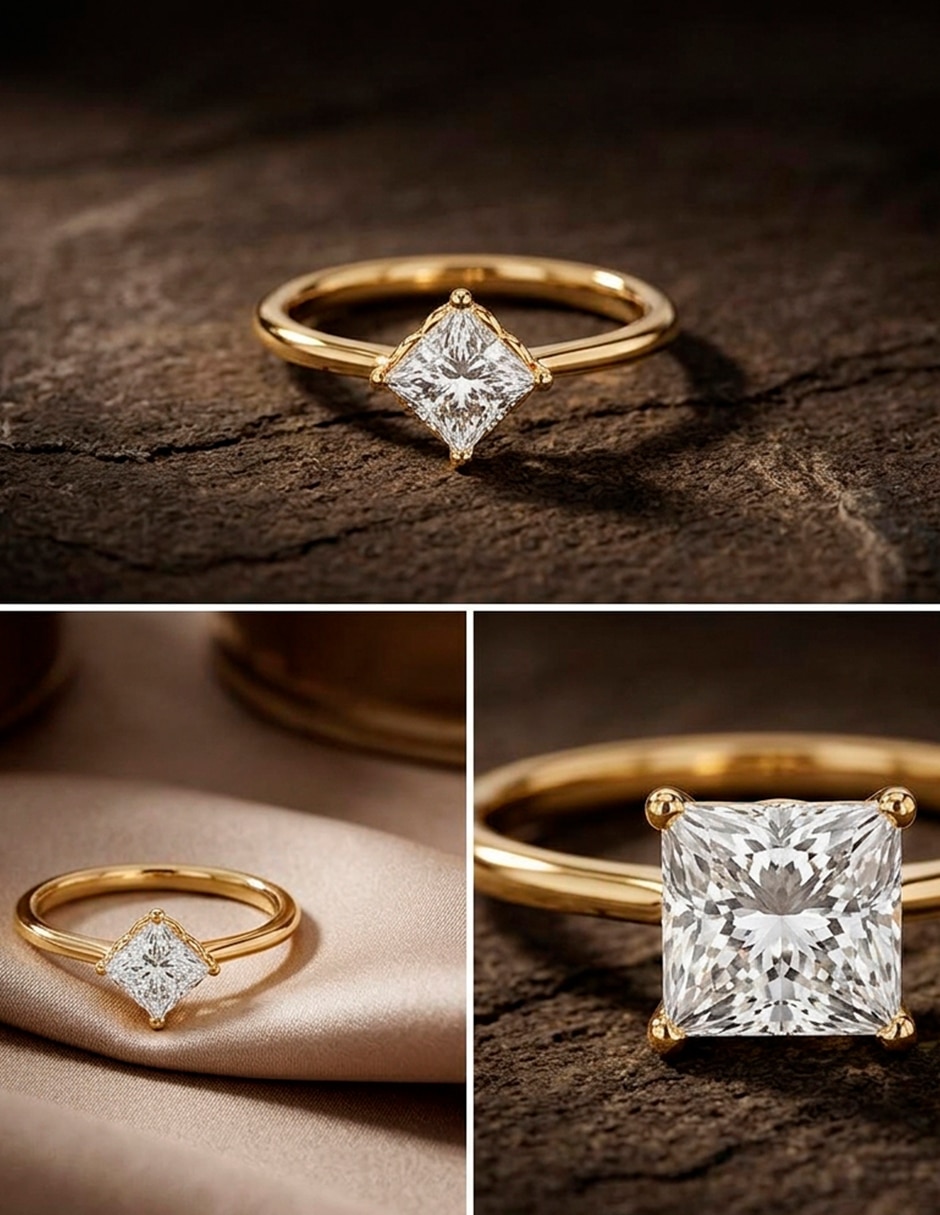 Anillo de compromiso de oro 18 K Amore Mio diamante de laboratorio
