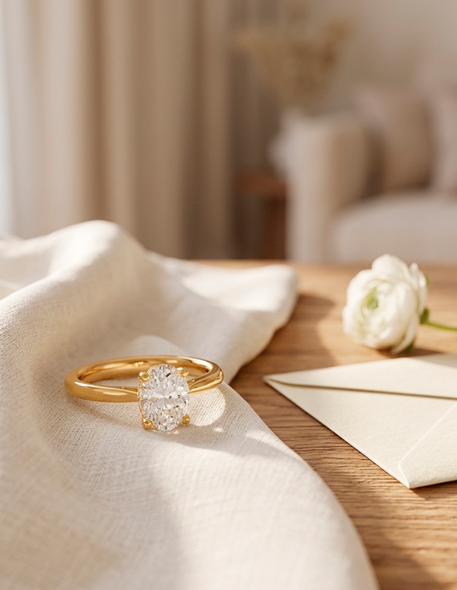 Anillo de compromiso de oro 18 K Amore Mio zirconia cúbica