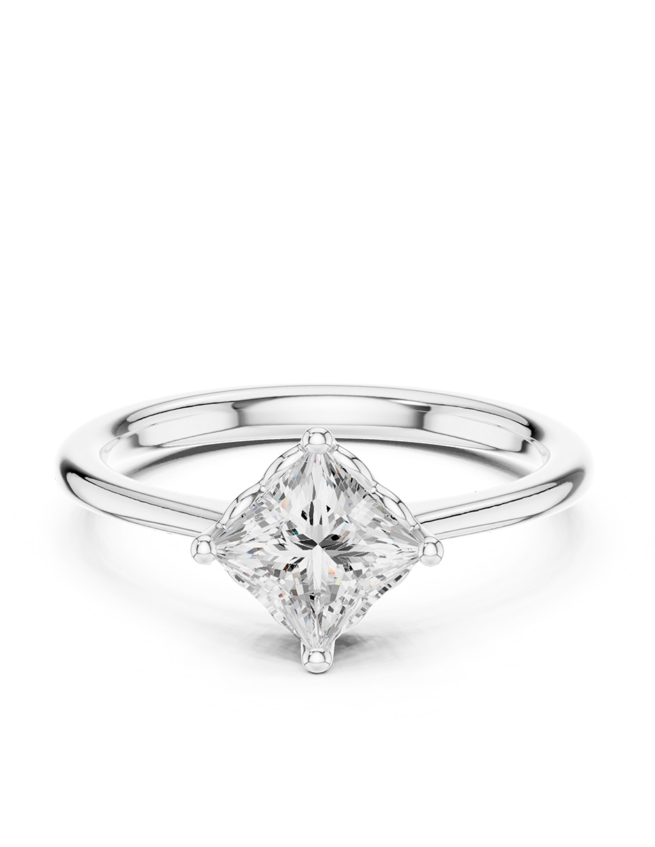 Anillo de compromiso de oro 9 K diamante de laboratorio 1
