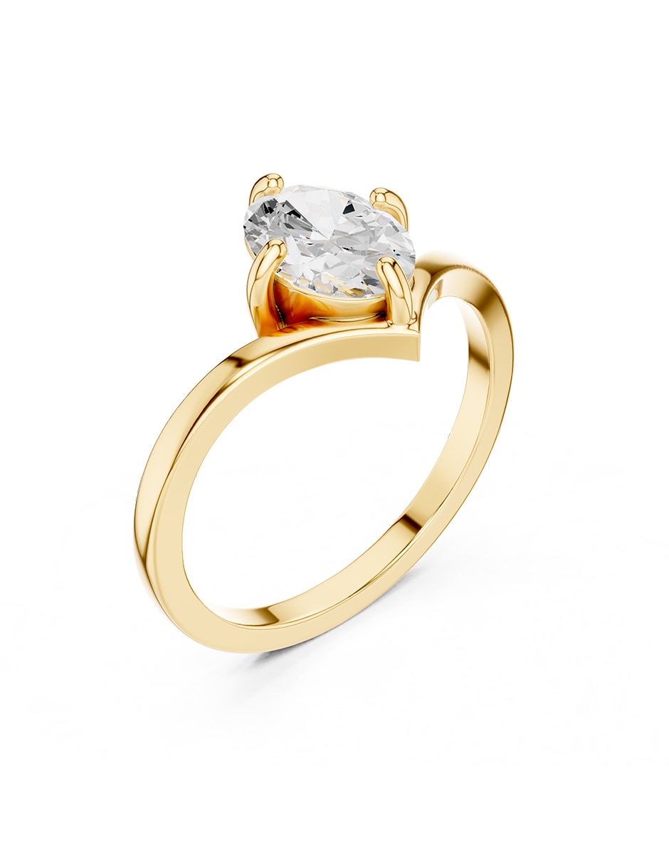 Anillo de compromiso de oro 14 K Amore Mio diamante de laboratorio