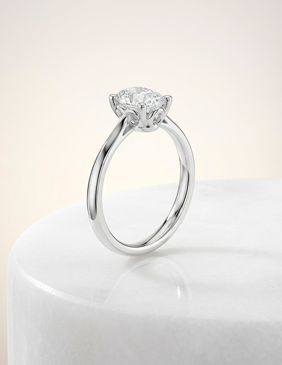 Anillo de compromiso de oro 9 K diamante de laboratorio 10