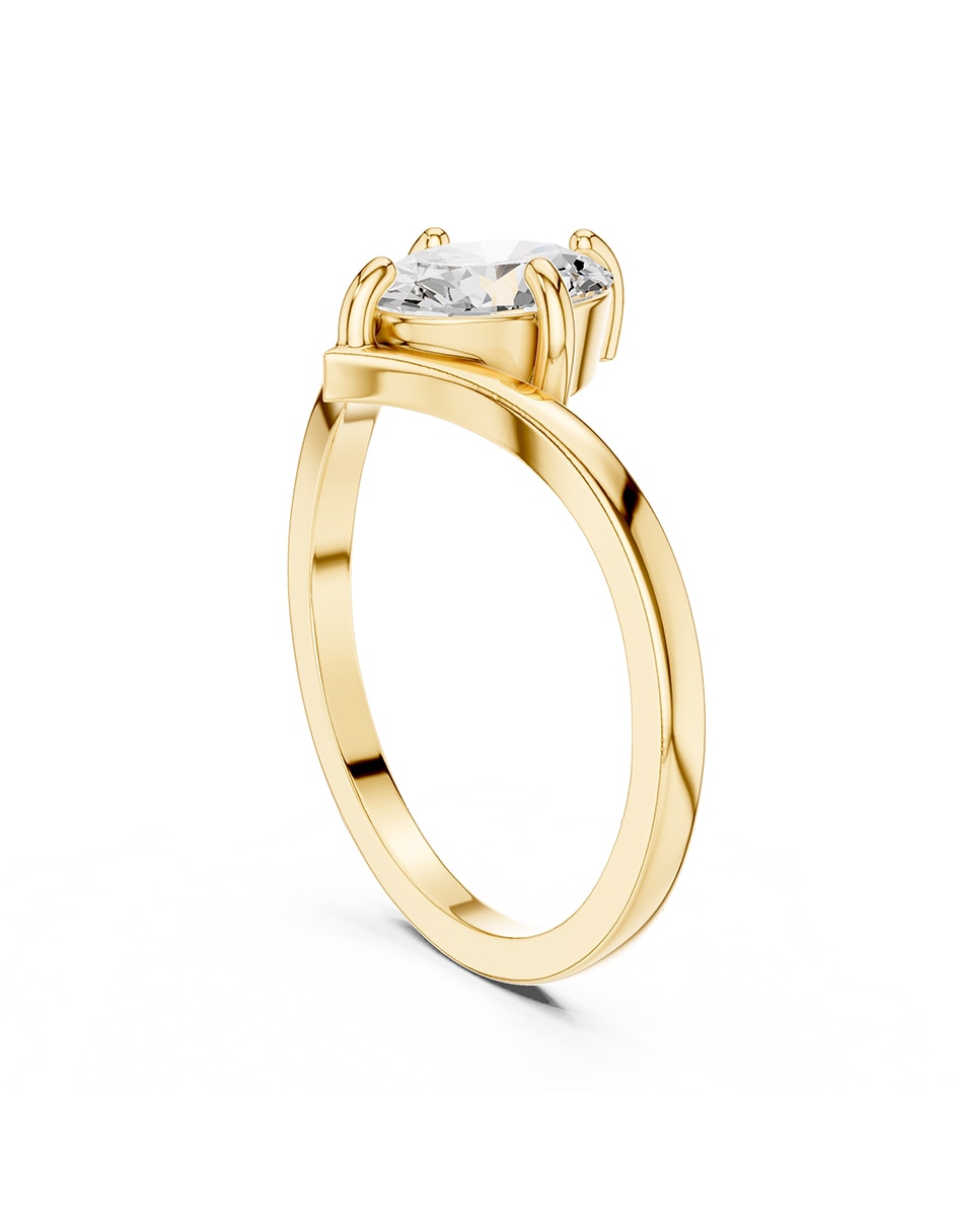 Anillo de compromiso de oro 14 K Amore Mio diamante de laboratorio