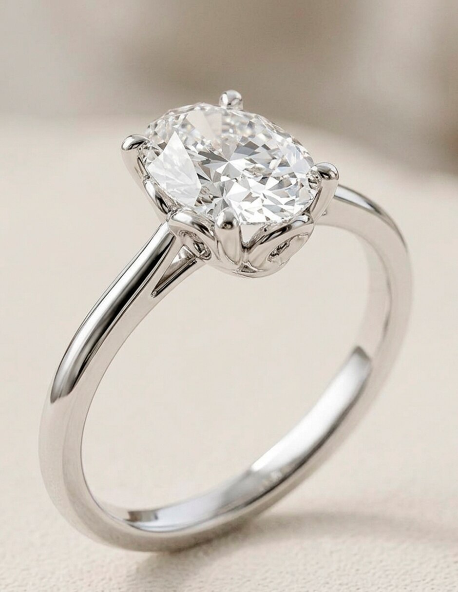 Anillo de compromiso de oro 14 K diamante de laboratorio 6
