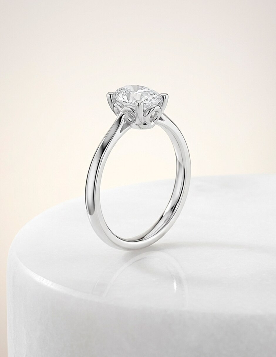 Anillo de compromiso de oro 14 K diamante de laboratorio 10
