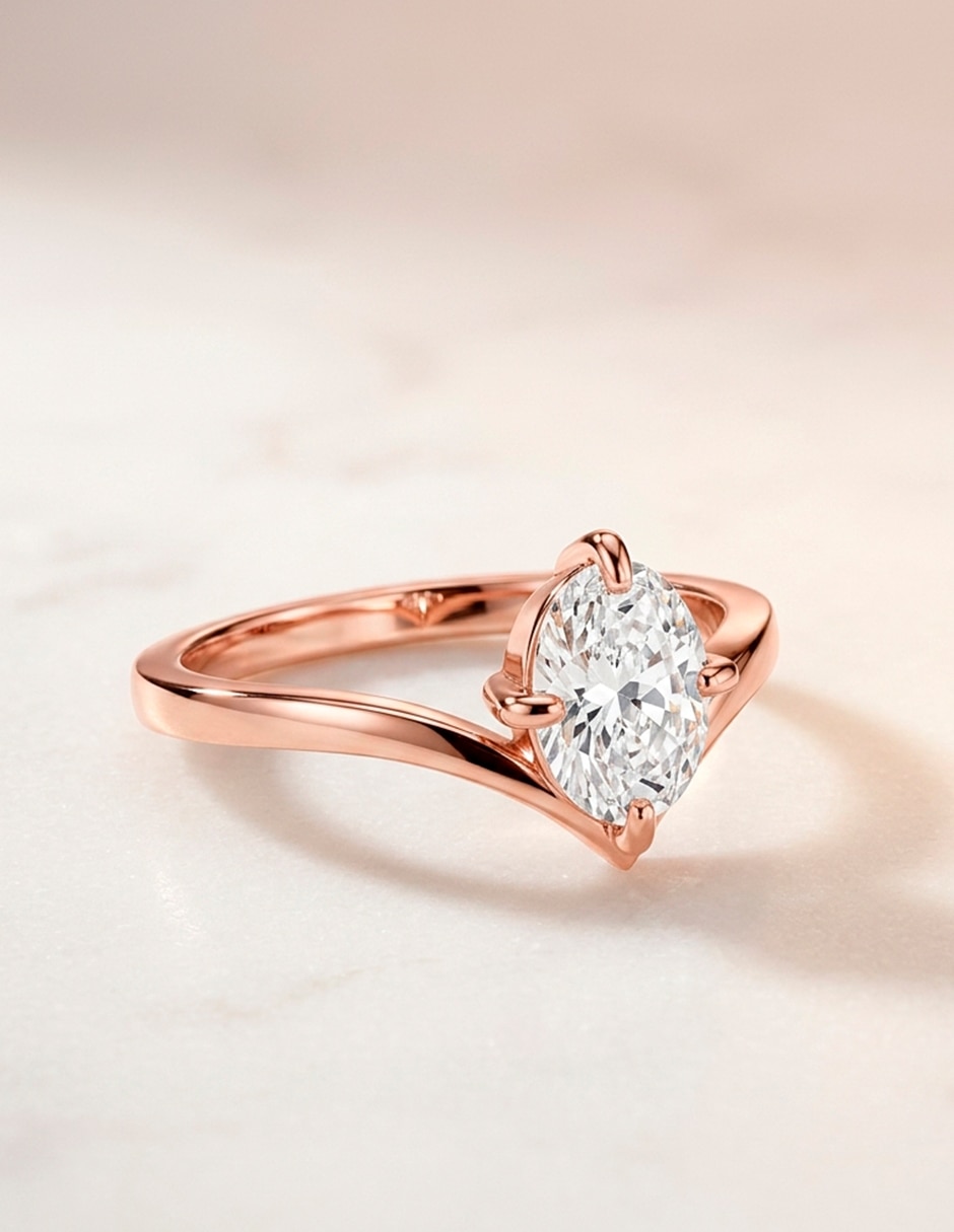 Anillo de compromiso de oro 18 K diamante de laboratorio 9