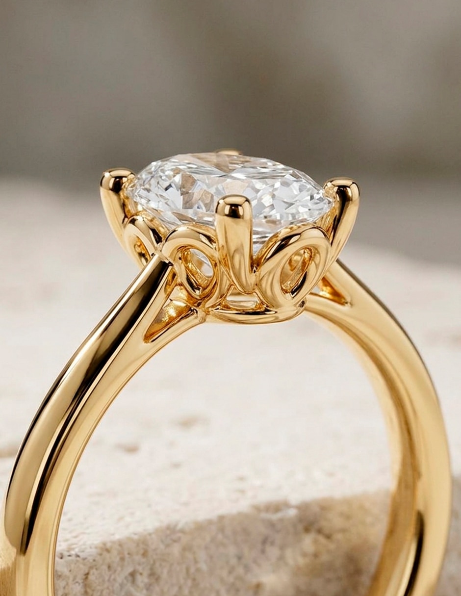 Anillo de compromiso de oro 18 K Amore Mio diamante de laboratorio
