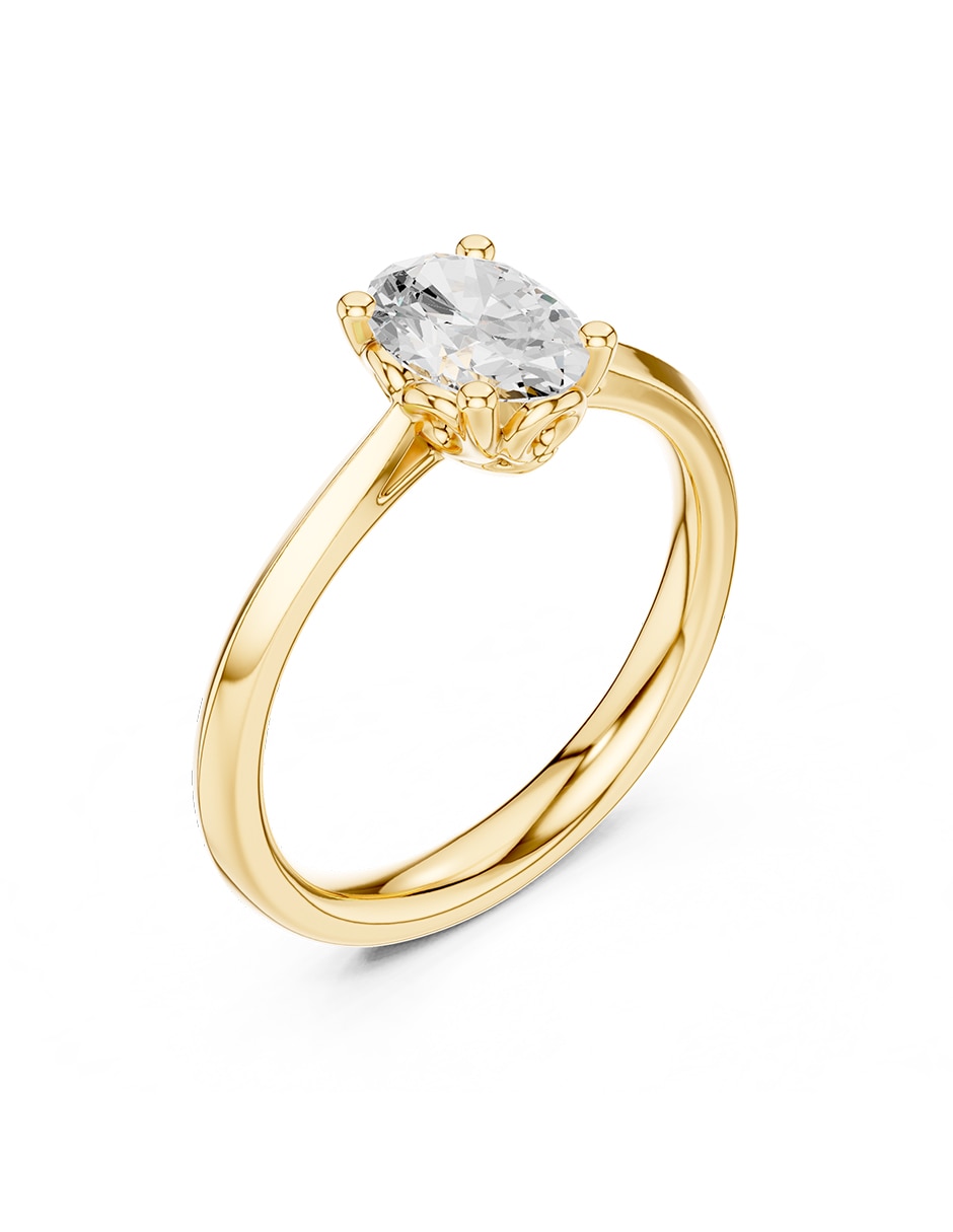 Anillo de compromiso de oro 14 K Amore Mio diamante de laboratorio