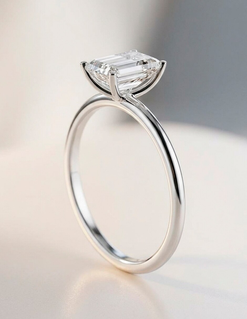 Anillo de compromiso de oro 9 K zirconia cúbica 12