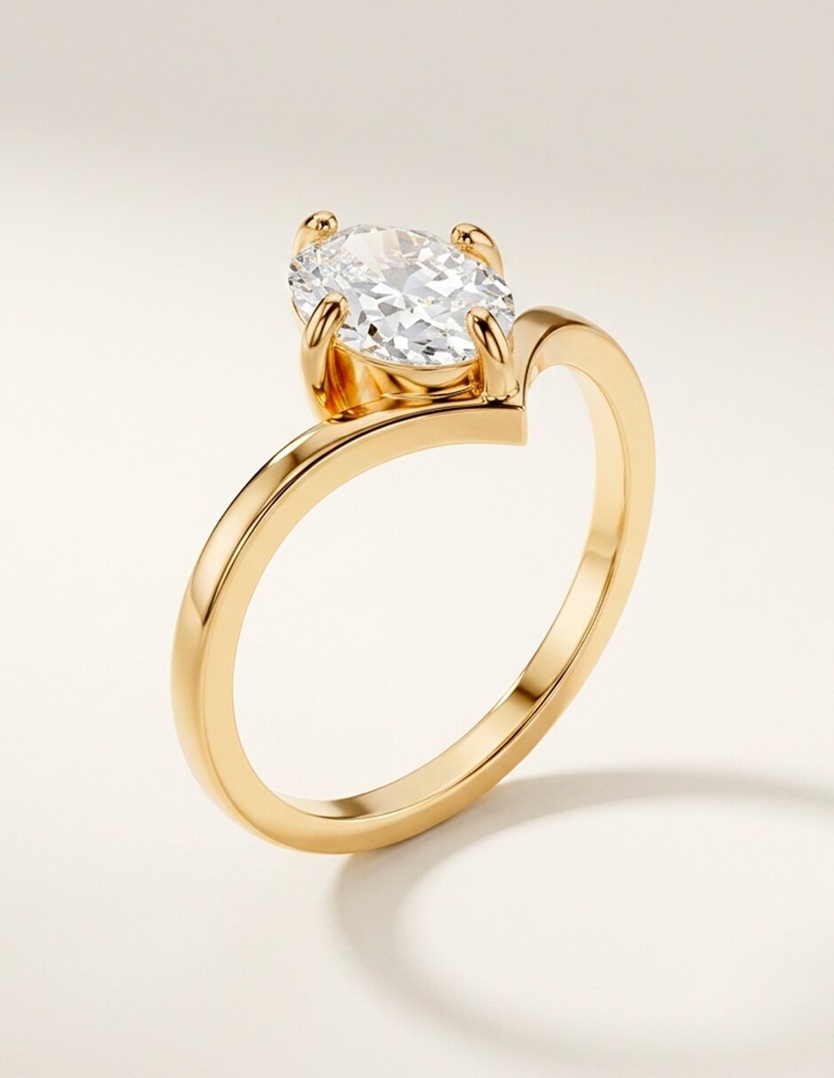 Anillo de compromiso de oro 9 K Amore Mio diamante de laboratorio