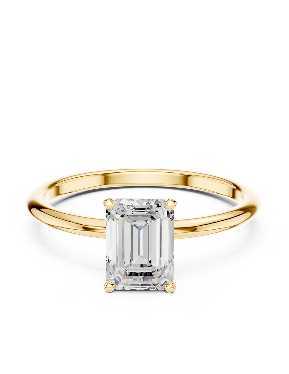 Anillo de compromiso de oro 14 K zirconia cœbica