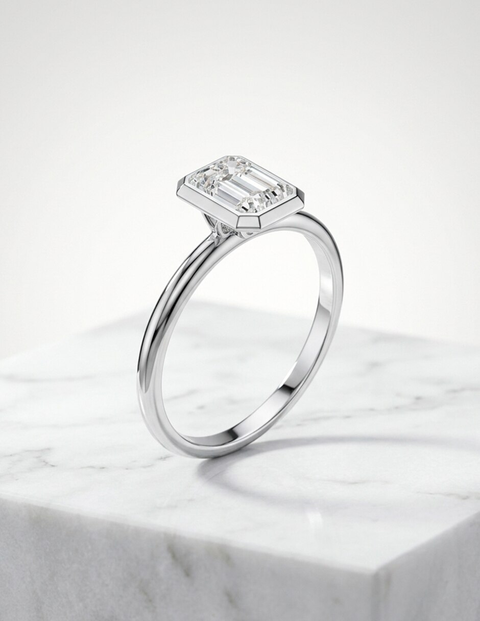 Anillo de compromiso de oro 18 k zirconia cúbica 6