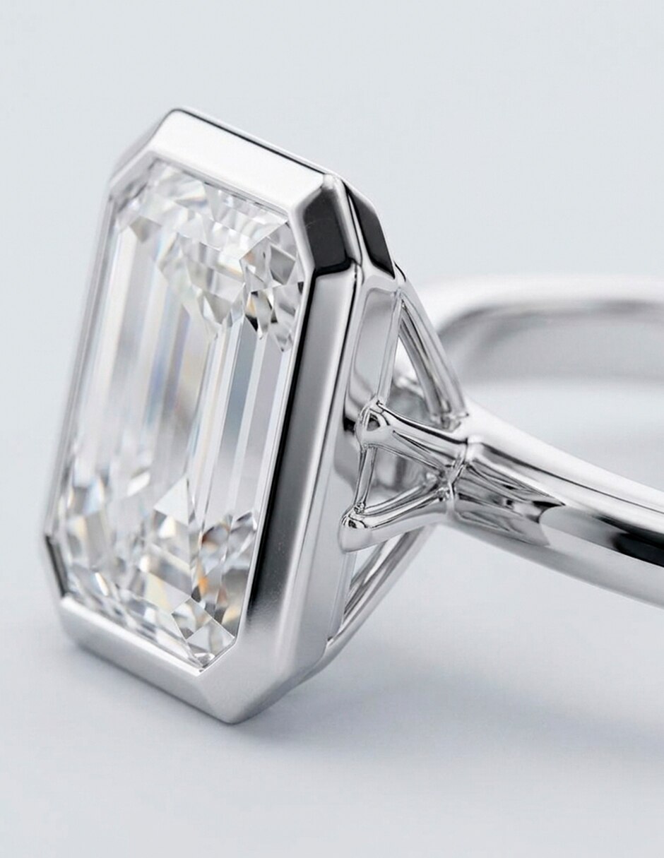 Anillo de compromiso de oro 18 k zirconia cúbica 8
