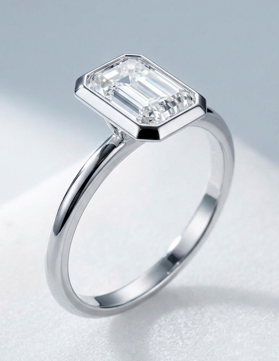 Anillo de compromiso de oro 18 k zirconia cúbica 9