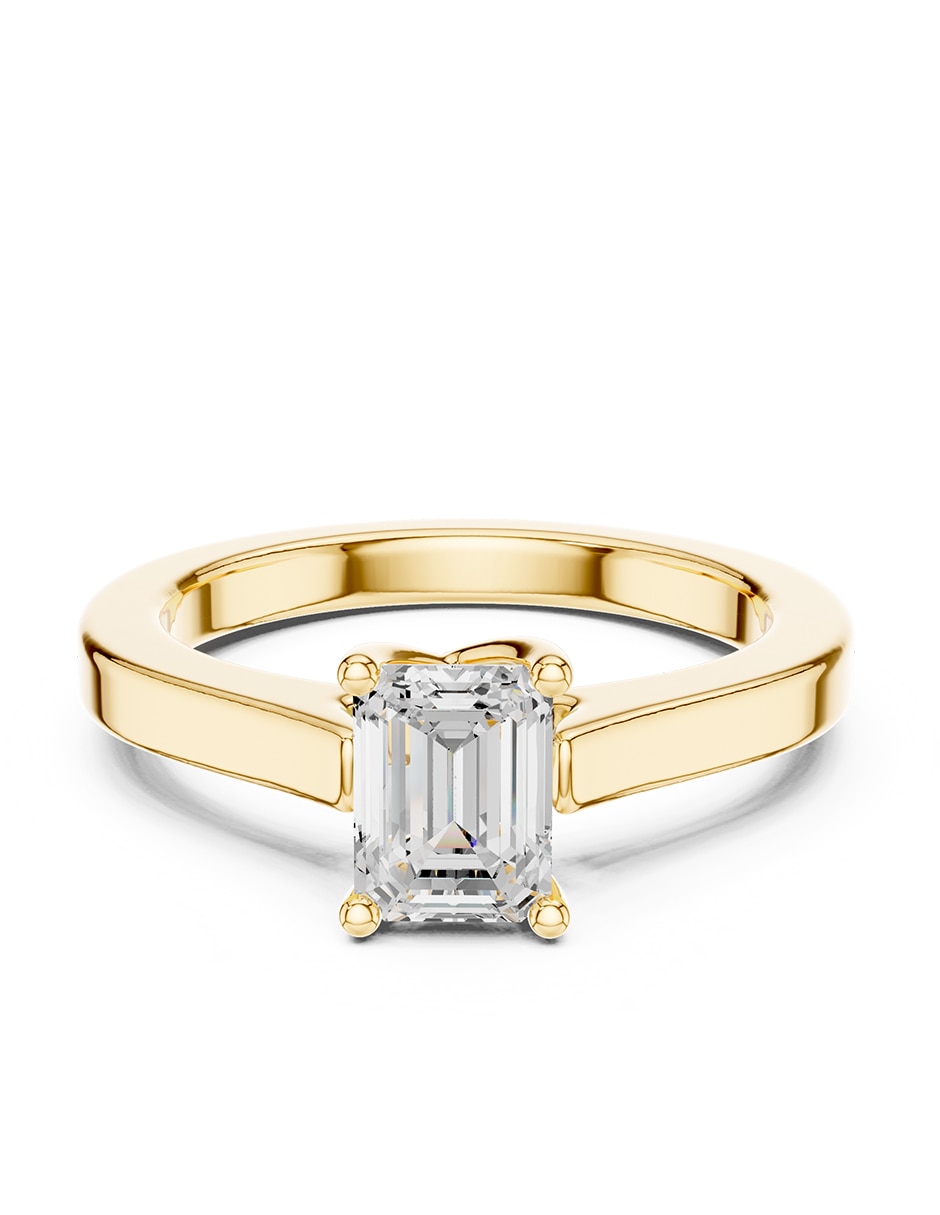 Anillo de compromiso de oro 9 K diamante de laboratorio