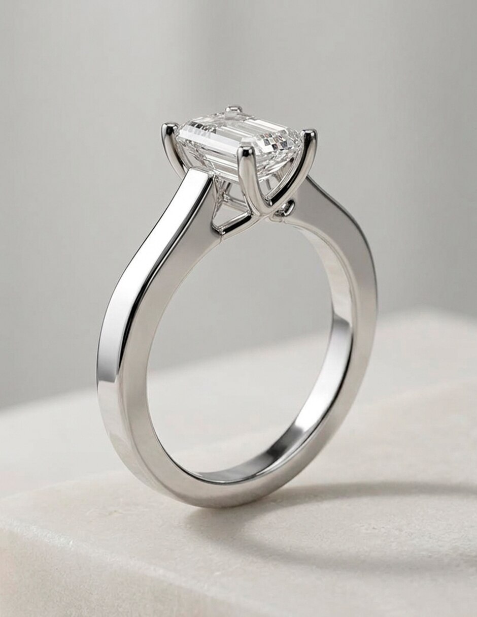 Anillo de compromiso de oro 9 K diamante de laboratorio 6
