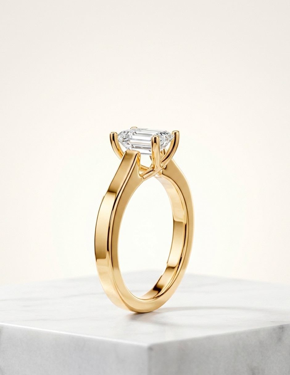 Anillo de compromiso de oro 9 K Amore Mio diamante de laboratorio