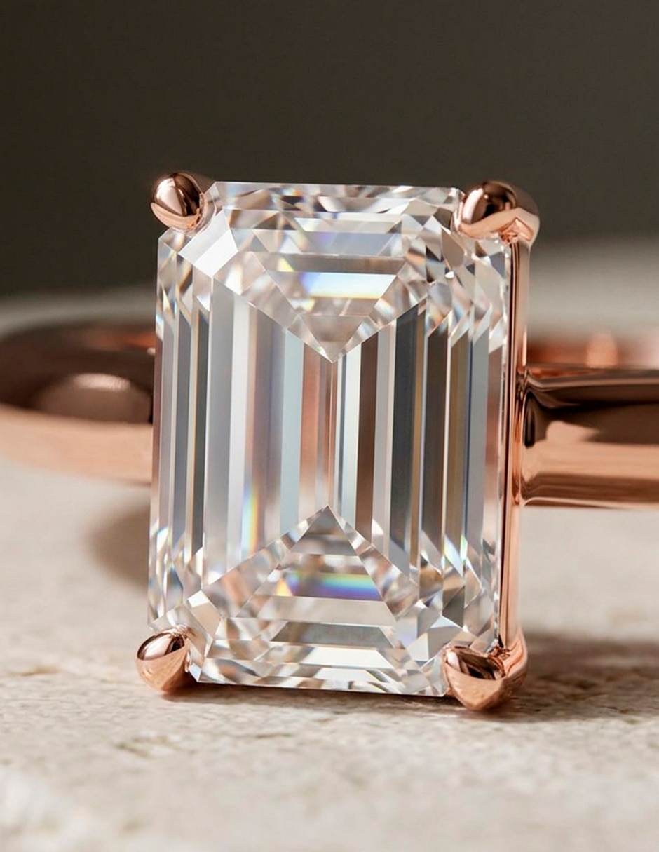 Anillo de compromiso de oro 18 K diamante de laboratorio 6