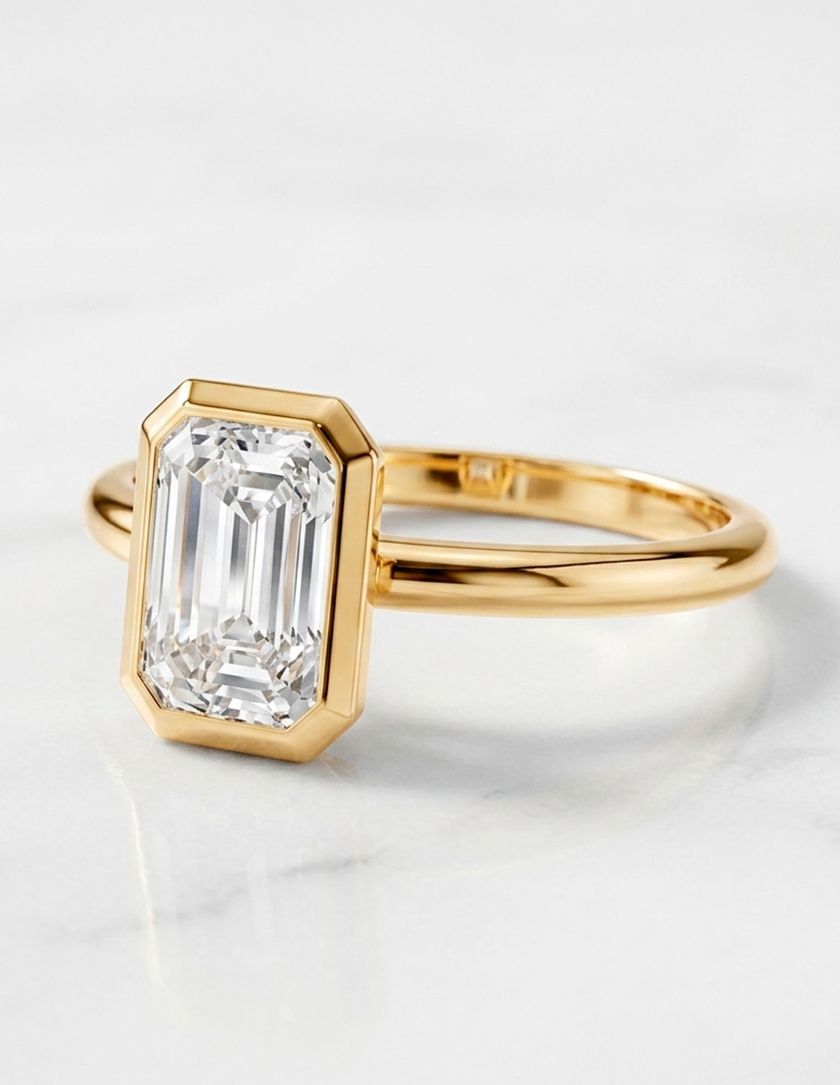 Anillo de compromiso de oro 9 K diamante de laboratorio 8