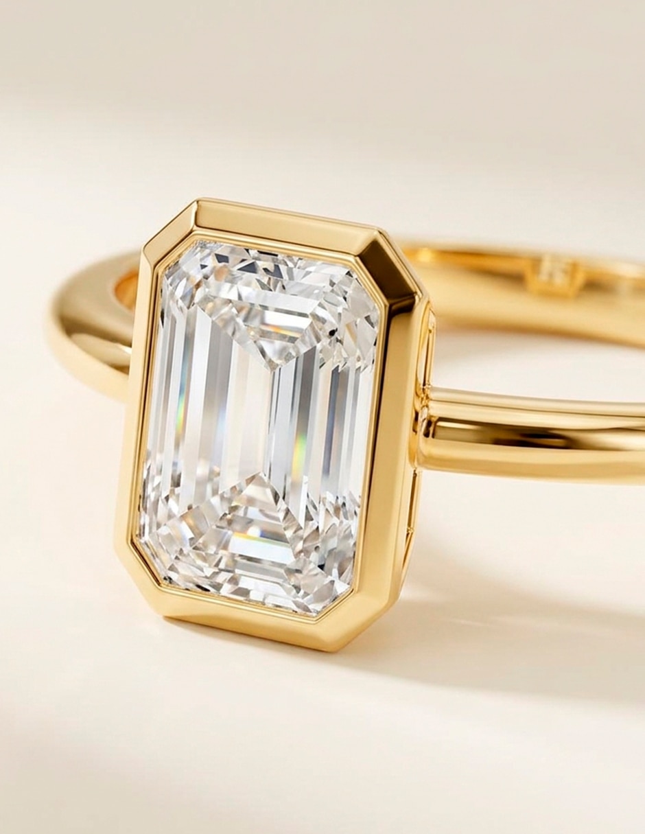 Anillo de compromiso de oro 14 K Amore Mio diamante de laboratorio