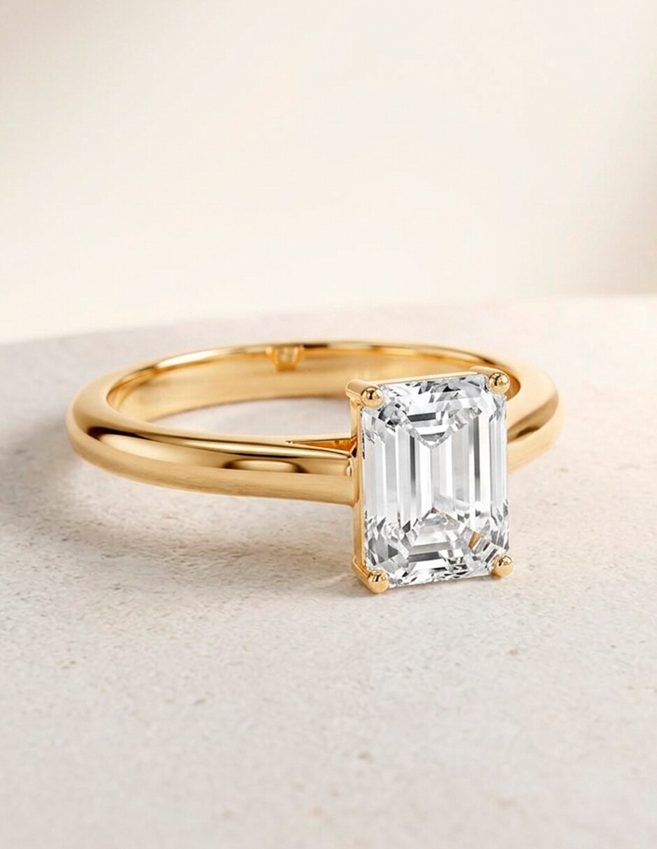Anillo de compromiso de oro 14 K diamante de laboratorio 8