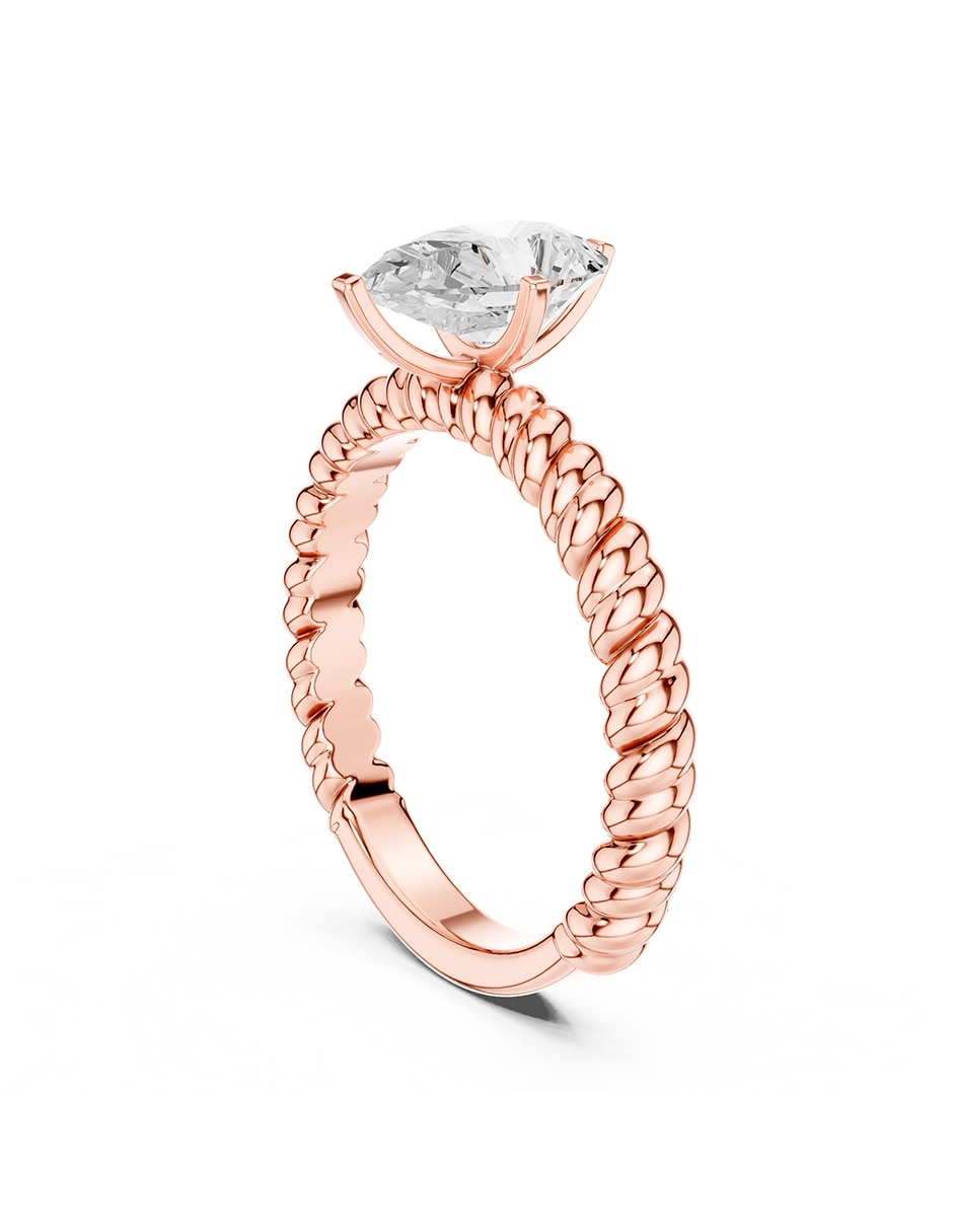 Anillo de compromiso de Oro 9 K Zirconia cúbica 2