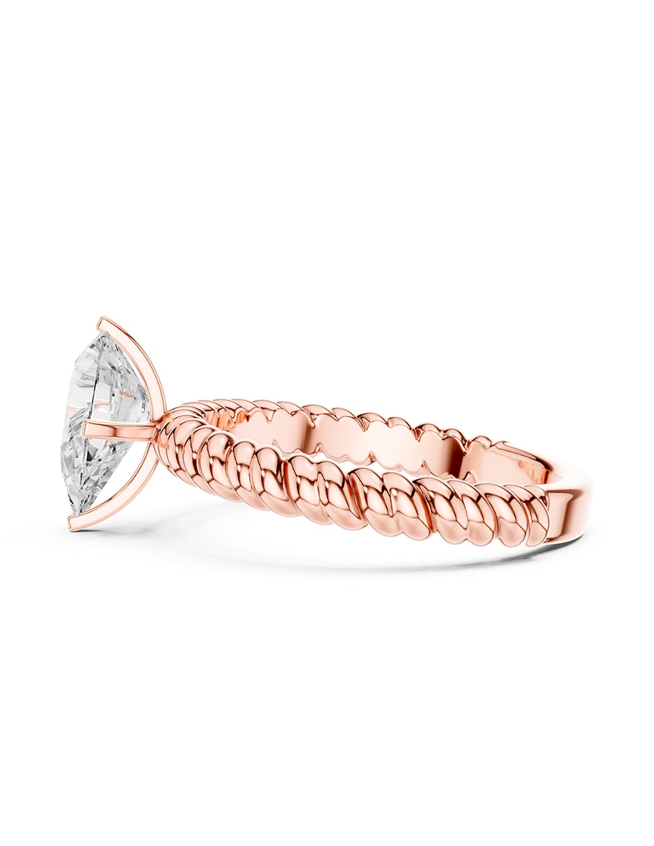 Anillo de compromiso de Oro 9 K Zirconia cúbica 4