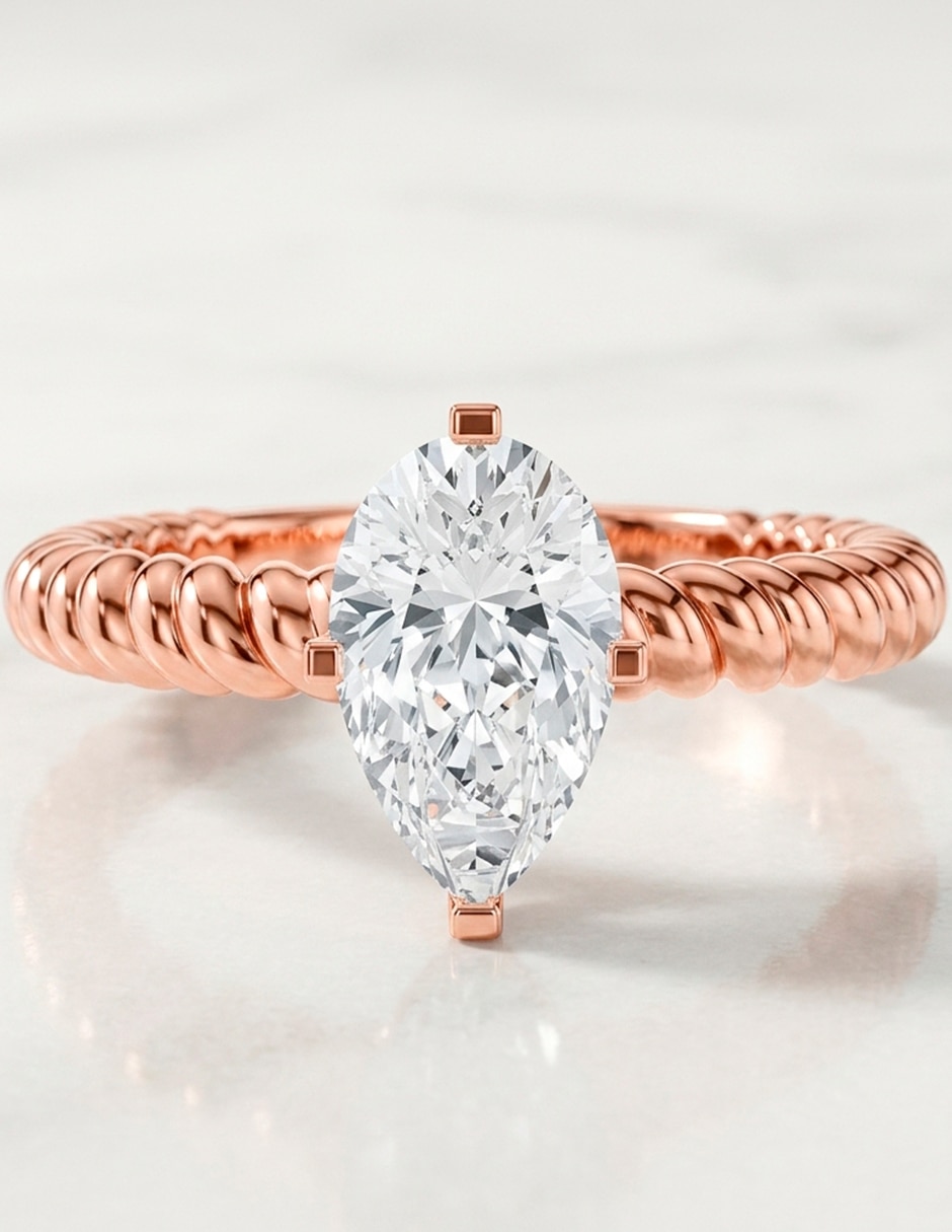 Anillo de compromiso de Oro 9 K Zirconia cúbica 5