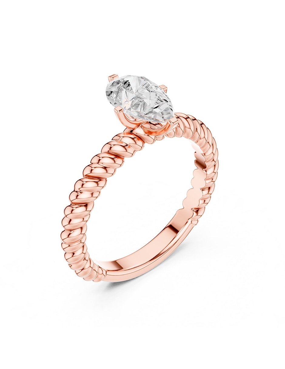 Anillo de compromiso de Oro 9 K Zirconia cúbica 6