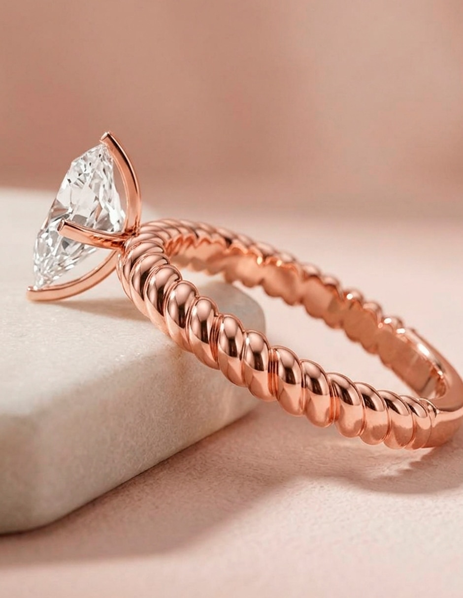 Anillo de compromiso de Oro 9 K Zirconia cúbica 8