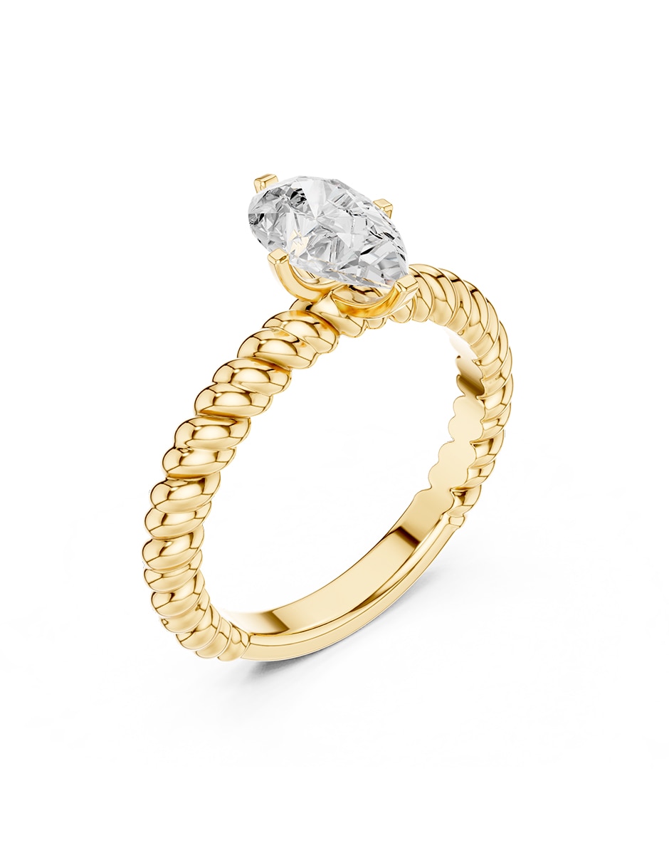 Anillo de compromiso de oro 14 K Amore mio zirconia cúbica