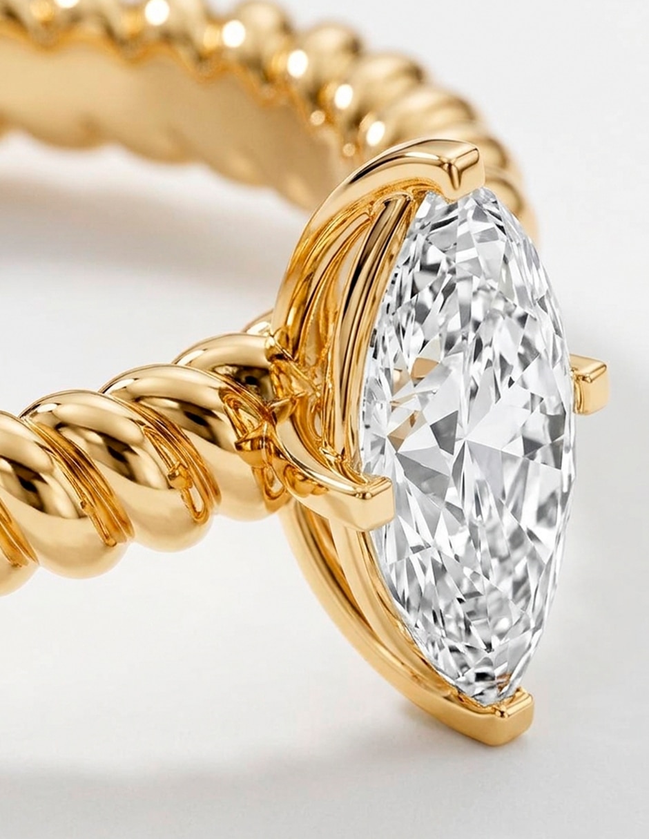 Anillo de compromiso de oro 14 K Amore mio zirconia cúbica