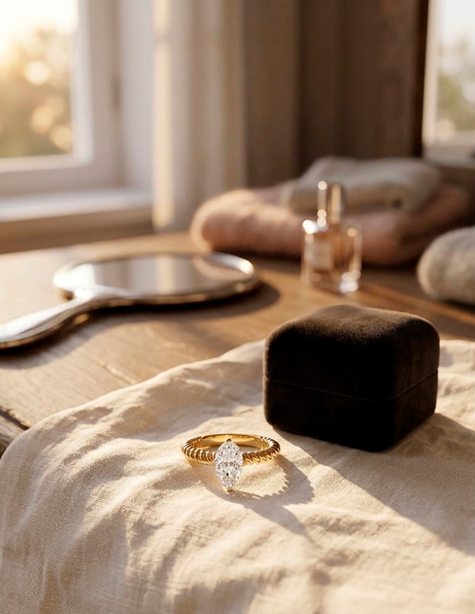 Anillo de compromiso de oro 14 K Amore mio zirconia cúbica