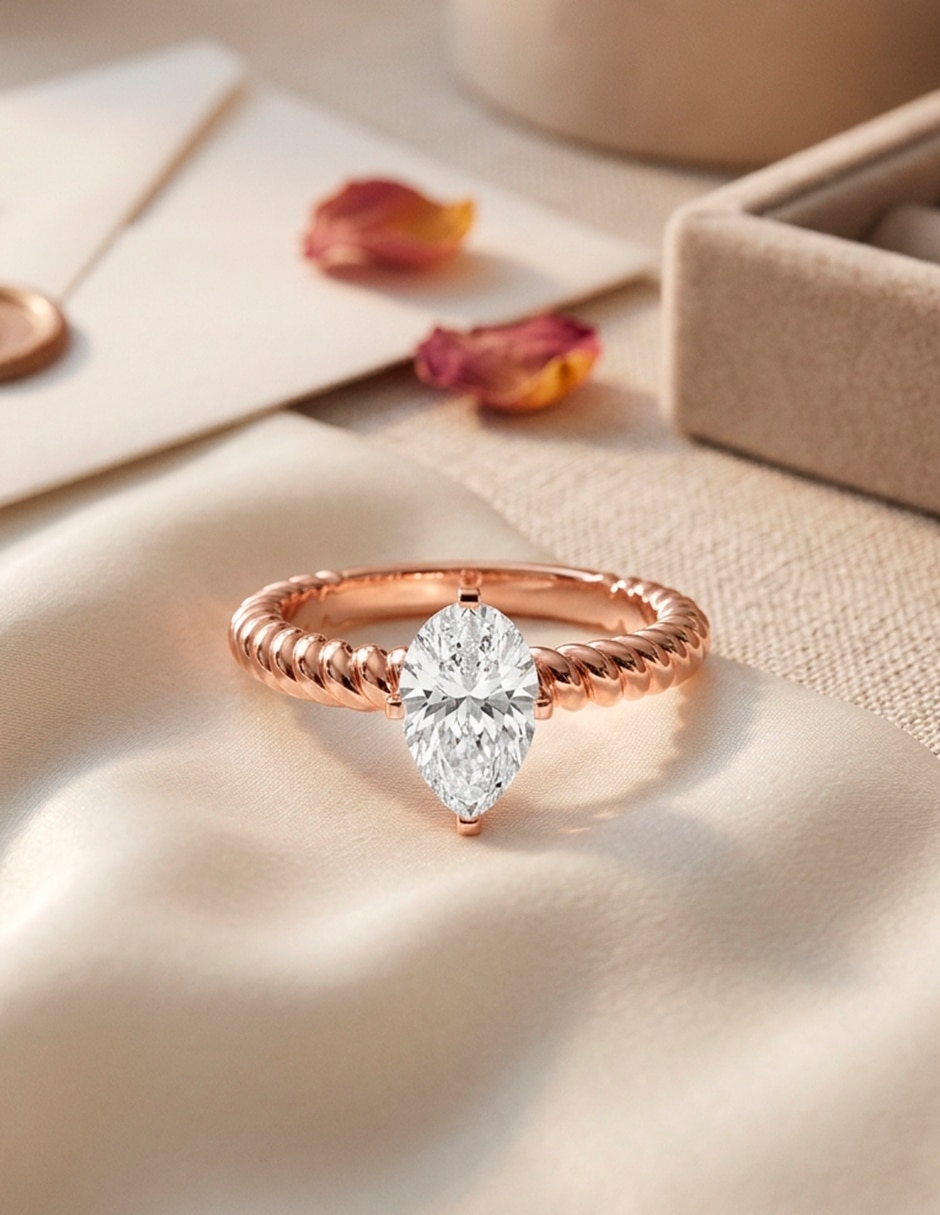Anillo de compromiso de Oro 14 K Zirconia cúbica 8