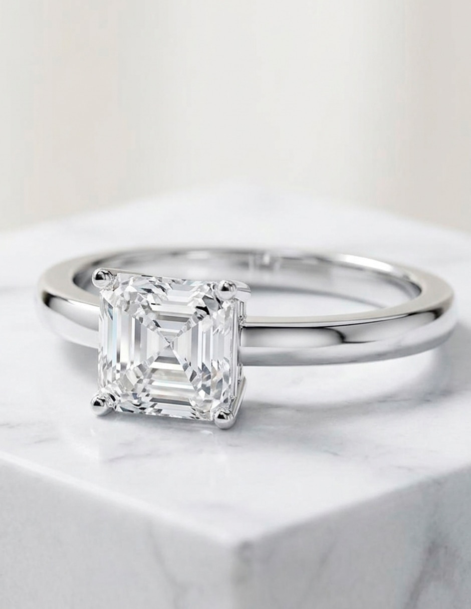 Anillo de compromiso de Oro 9 K Zirconia cúbica 8