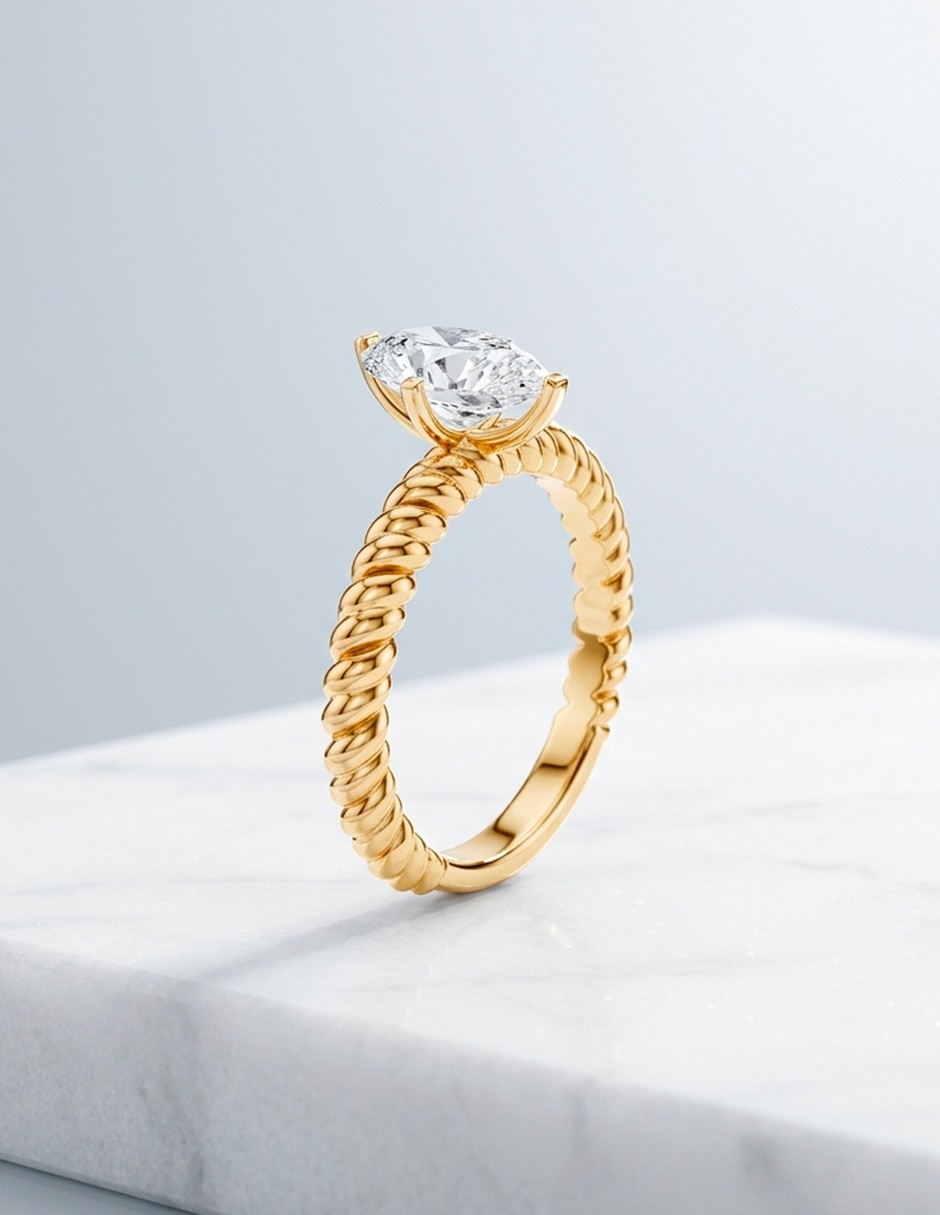 Anillo de compromiso de oro 18 K Amore mio zirconia cúbica