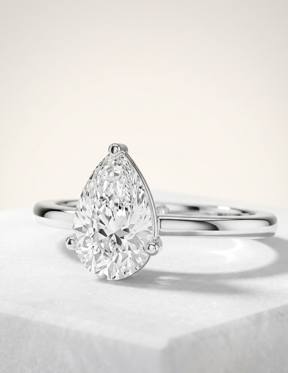 Anillo de compromiso de oro 14 K diamante de laboratorio 6