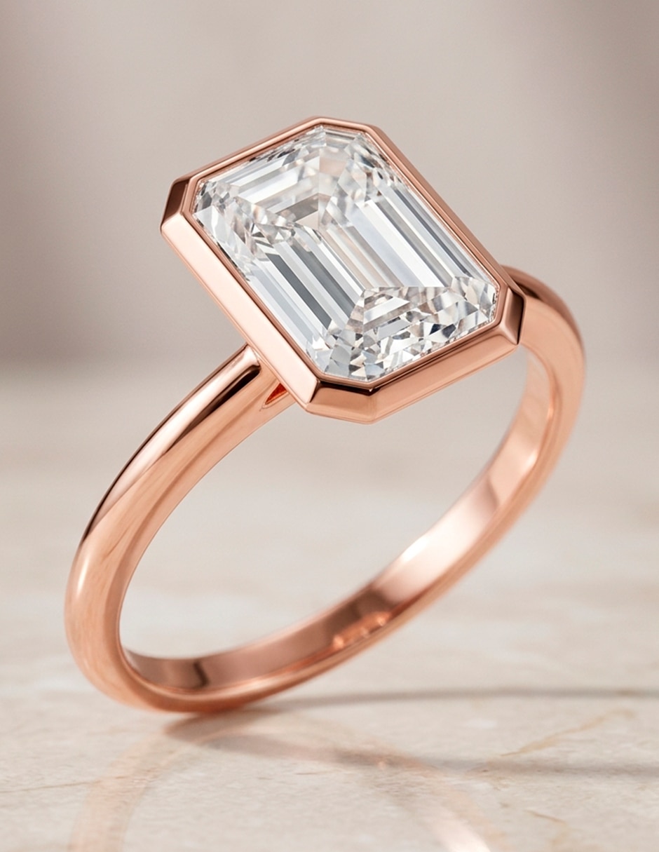 Anillo de compromiso de oro 18 K diamante de laboratorio 6