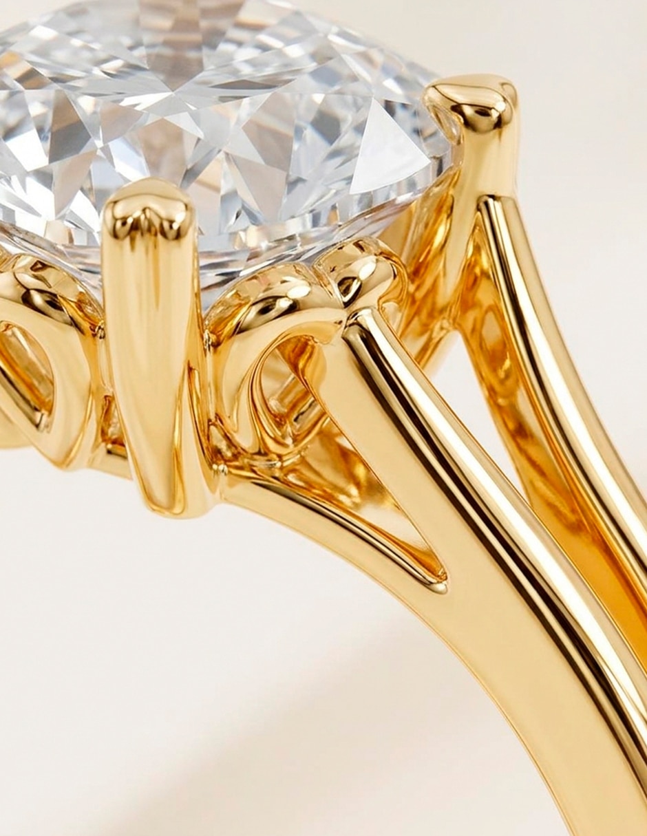 Anillo de compromiso de oro 14 K zirconia cúbica 12