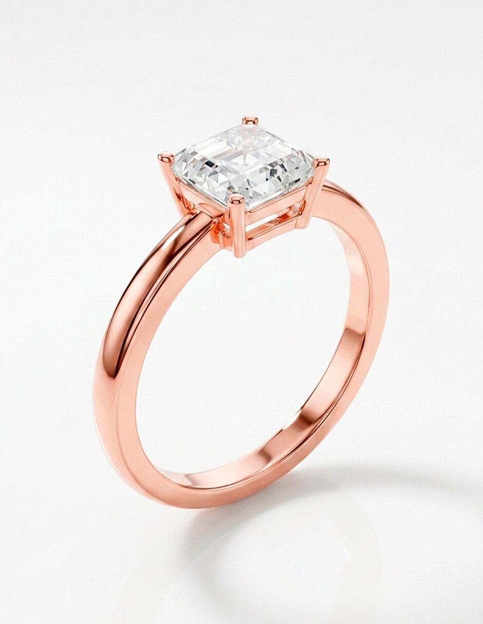 Anillo de compromiso de Oro 18 K Zirconia cúbica 8