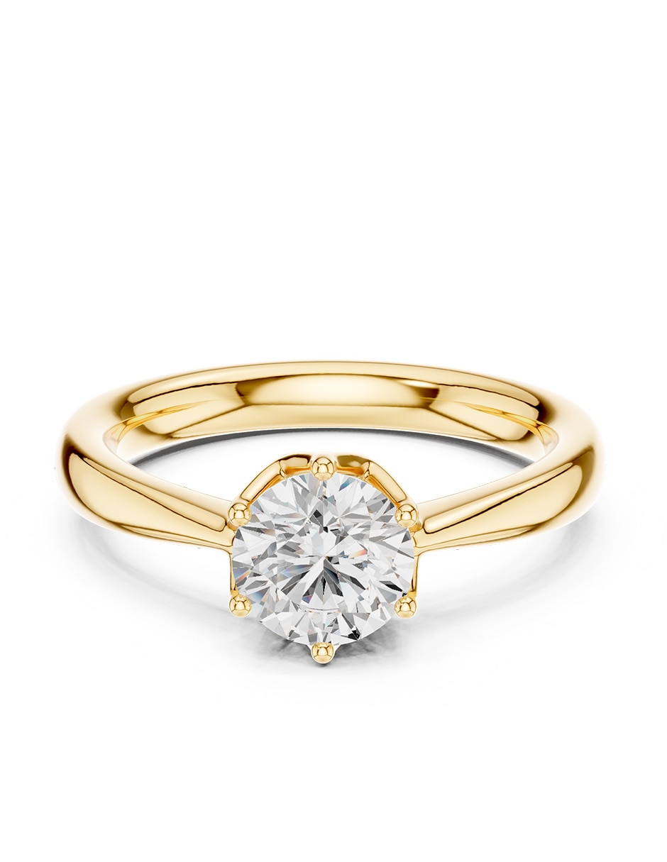 Anillo de compromiso de oro 9 K zirconia cœbica