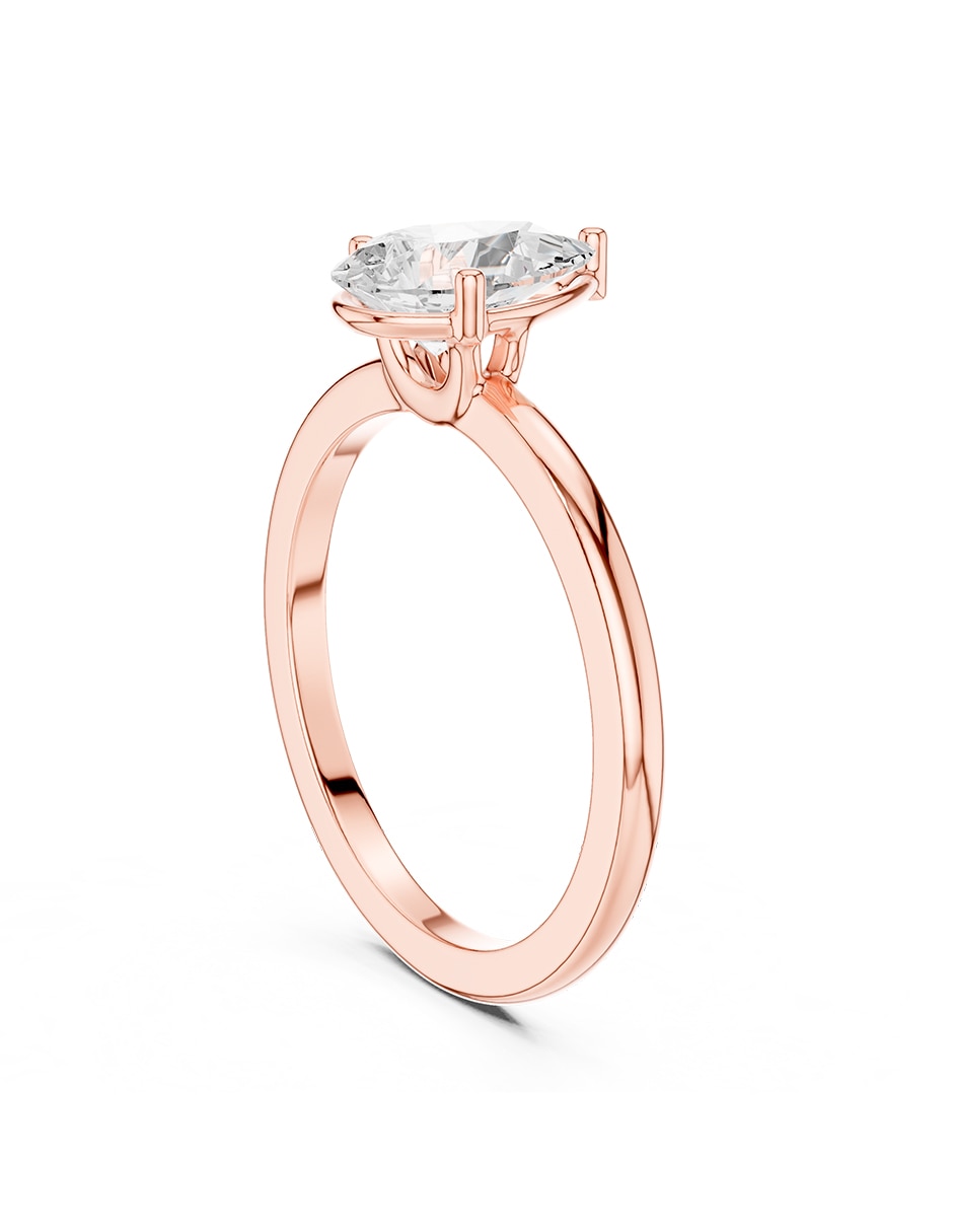 Anillo de compromiso de oro 14 K diamante de laboratorio 3