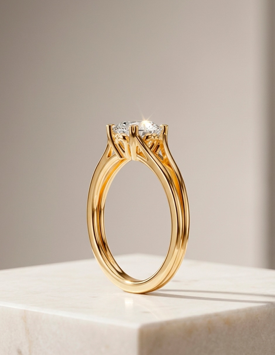 Anillo de compromiso de oro 14 K diamante de laboratorio 8